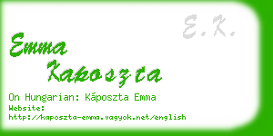emma kaposzta business card